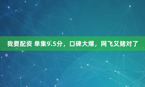 我要配资 单集9.5分，口碑大爆，网飞又赌对了
